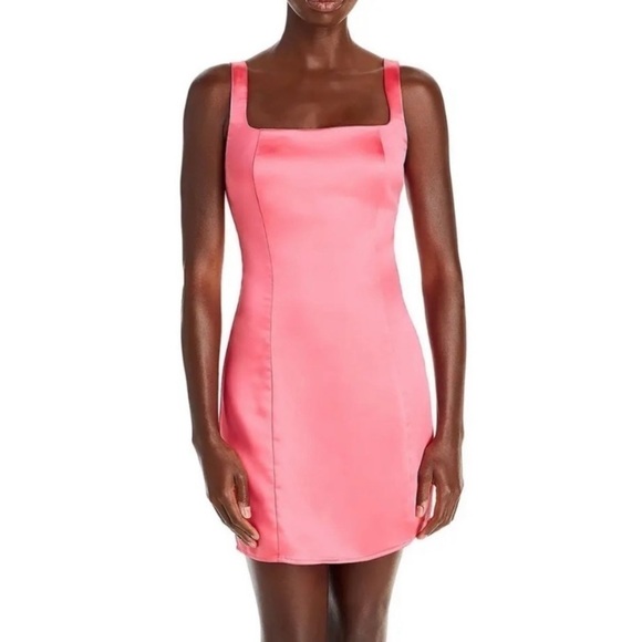 AQUA WOMENS SATIN SLEEVELESS MINI BODYCON DRESS size Small - Picture 1 of 6